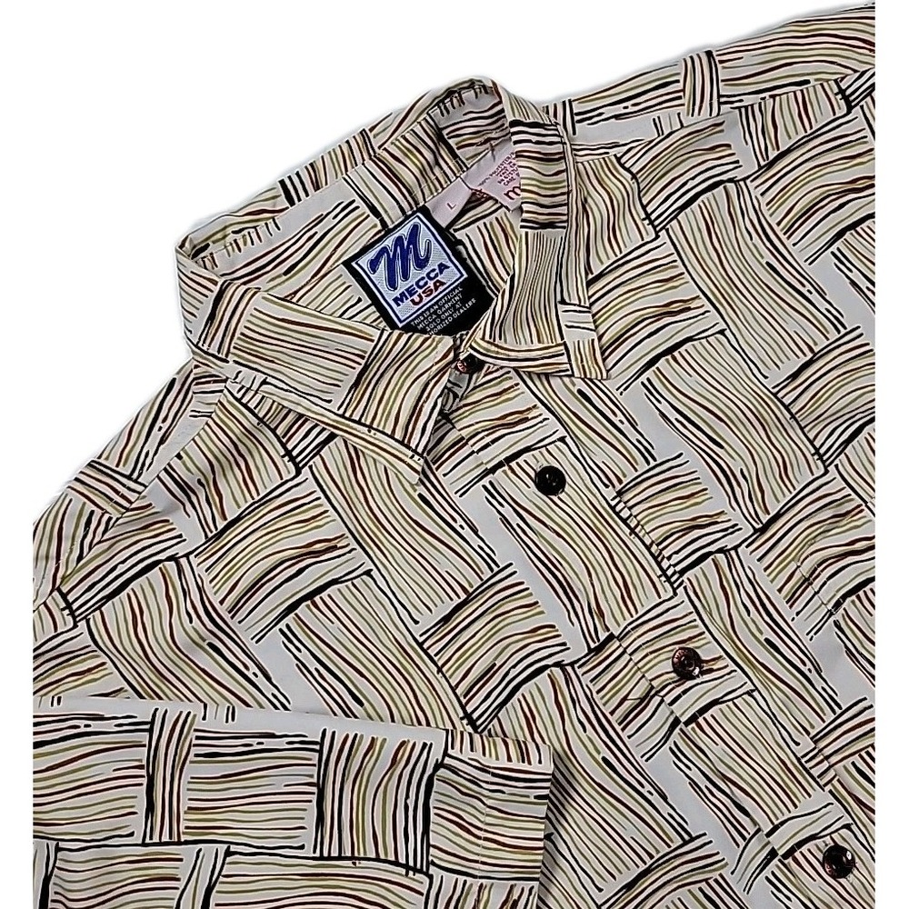 Vintage MECCA Button Up Shirt Mens L Plaid Short Sleeve 90's Y2K Hip Hop